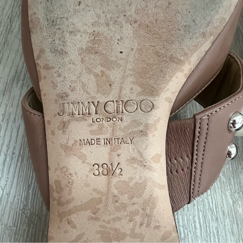 Jimmy Choo Blush Pink Pearl-Embellished Pointed Toe Flats - Picture 13 of 13
